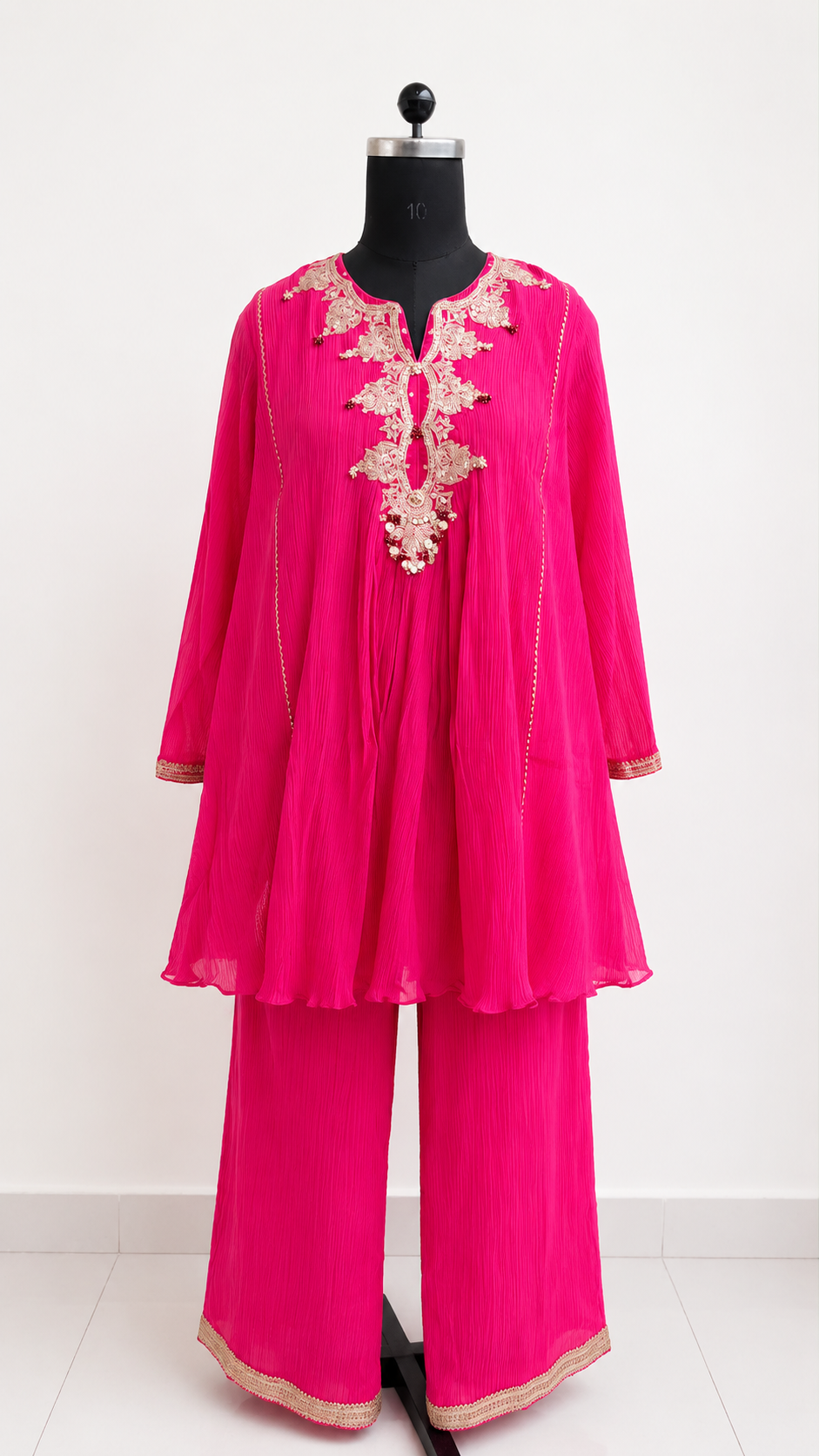 Fuchsia Pink Handmade Flared Co-Ord Set