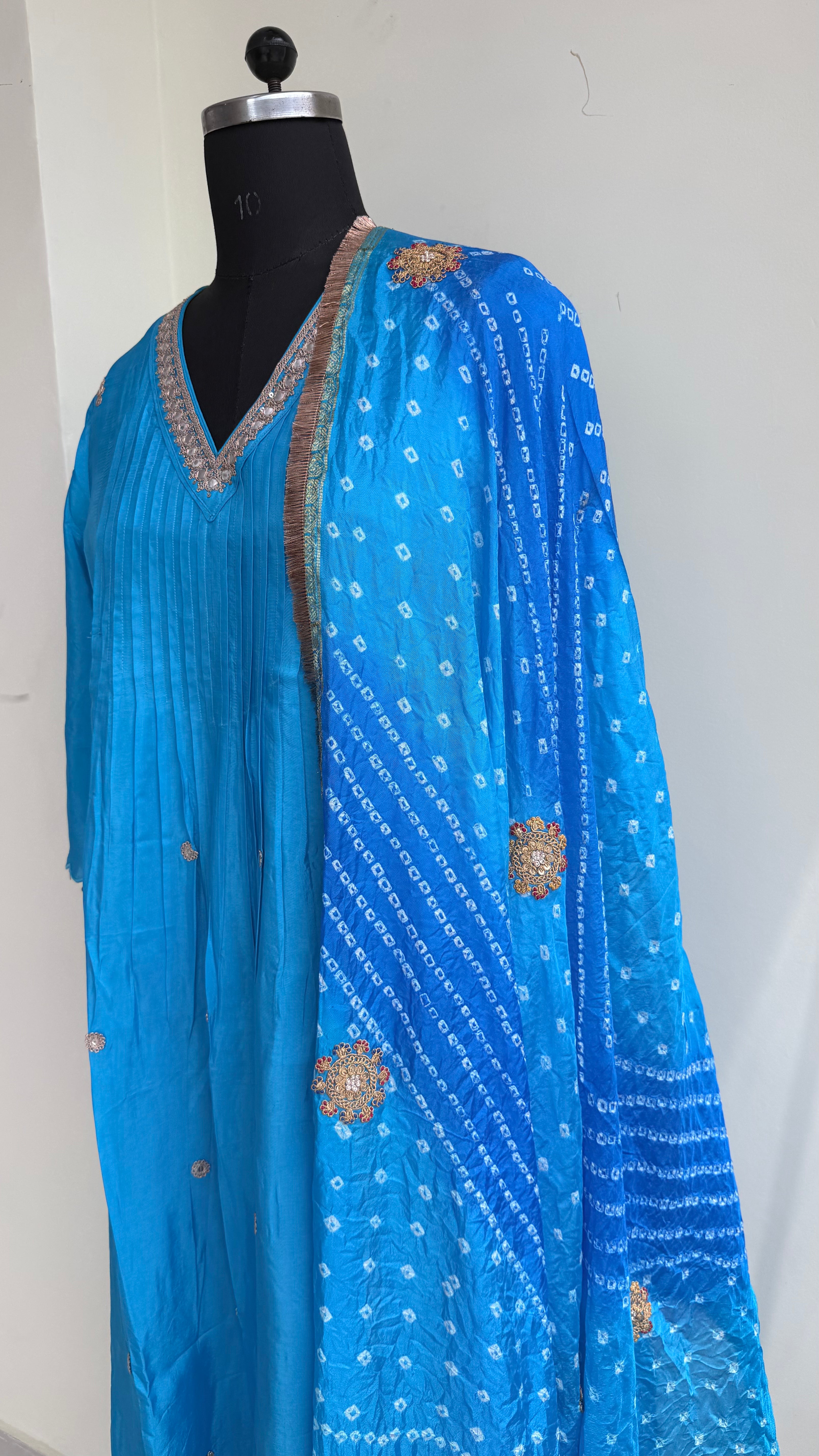 Blue Kurta Set with Dupatta