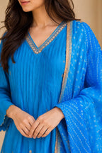 Blue Kurta Set with Dupatta