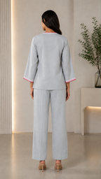 Grey Embroidered Co-ord Set