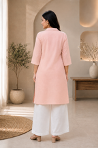 Peach Floral Kurta