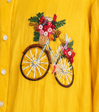 Sunshine Yellow Floral Bicycle Shirt